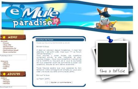 关站前的emule-paradise.com截图